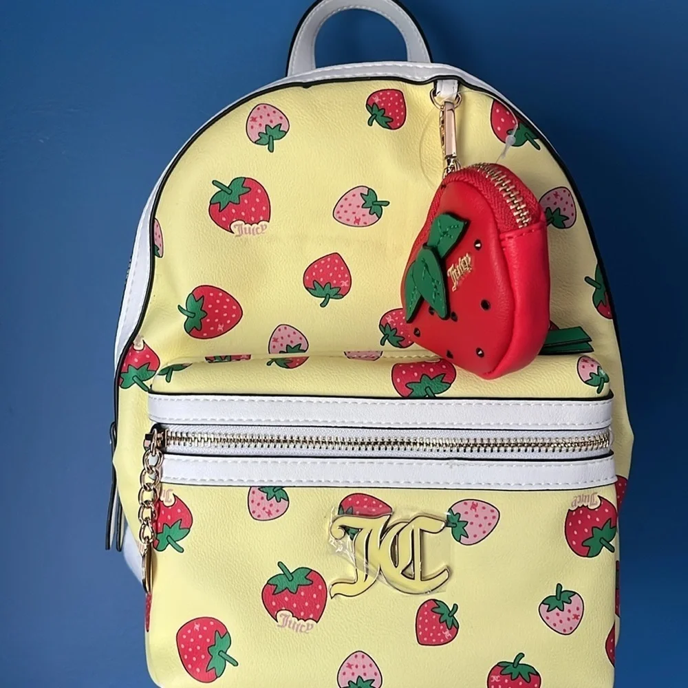 Juicy Couture Yellow Strawberry Backpack NWT